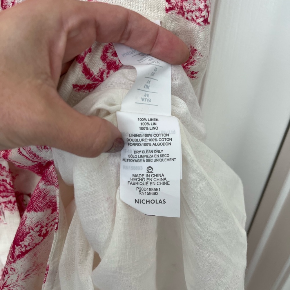 Nicholas Troy Pink Toile French Pattern Midi Dress - Picture 12 of 13